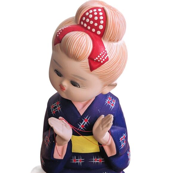 Shojo Girl Japanese Hakata Doll Kumihimo String Art Fukuoka Global Art VTG 80s - Picture 10 of 12